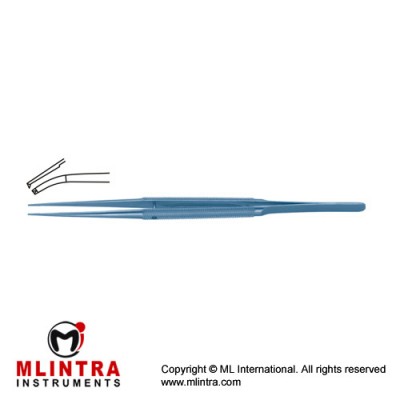 Diam-n-Dust™ Micro Dissecting Forcep Curved - 1 x 2 Teeth Titanium, 18 cm - 7" Tip Size 6.0 x 0.7 mm